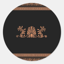 Negro del estilo del griego clásico y diseño flora etiquetas  