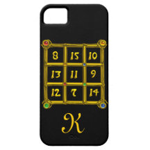 Negro del MONOGRAMA del CUADRADO MÁGICO 33 iPhone 5 Carcasa