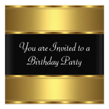 Negro del oro de la invitación de la fiesta de cum