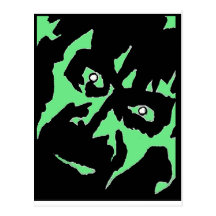 Negro del verde del monstruo de Frankenstein del v Postal