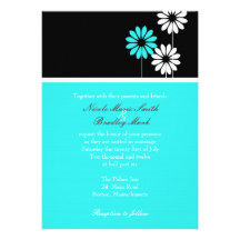 Negro e invitación del boda de la margarita de la 
