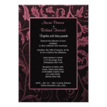 Negro e invitación del boda del damasco de la fram