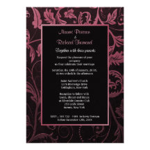 Negro e invitación del boda del damasco de la fram