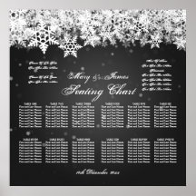 Negro elegante de la nieve del invierno de la cart poster