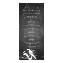Negro elegante de los pájaros del amor del program invitación personalizada