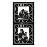 Negro elegante del art déco de la tarjeta de la fo tarjetas fotográficas personalizadas