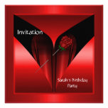 Negro elegante del rosa rojo de la invitación en r