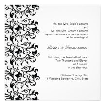 Negro elegante y blanco invitacion personal 