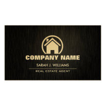 Negro elegante y propiedades inmobiliarias del oro plantillas de tarjetas personales