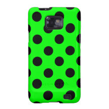 Negro en el diseño verde de neón del lunar samsung galaxy s2 funda