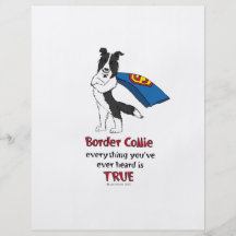 Negro estupendo del border collie tarjetón