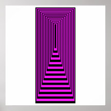 Negro excesivo magenta de los rectángulos concéntr poster