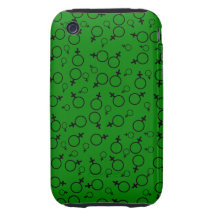 Negro femenino del símbolo (símbolo de Venus) en v iPhone 3 Tough Protectores