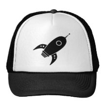 Negro gordo de la nave de Rocket retro Gorro De Camionero