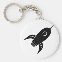 Negro gordo de la nave de Rocket retro Llaveros Personalizados