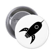 Negro gordo de la nave de Rocket retro Pin