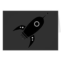Negro gordo de la nave de Rocket retro Tarjeton