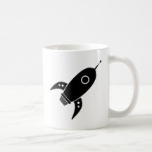 Negro gordo de la nave de Rocket retro Taza