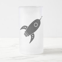 Negro gordo de la nave de Rocket retro Taza De Café
