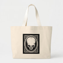 Negro gótico de los cráneos esqueléticos del ~ del bolsa