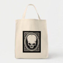 Negro gótico de los cráneos esqueléticos del ~ del bolsas