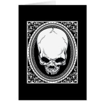 Negro gótico de los cráneos esqueléticos del ~ del tarjetas