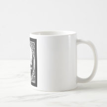 Negro gótico de los cráneos esqueléticos del ~ del taza de café