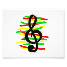 Negro gráfico del Clef agudo con verde amarillo ro Fotografias