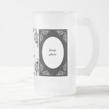Negro helado del mug_Vintage de la cerveza subió Taza De Café