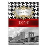 Negro Houndstooth blanco RSVP 1 del puente de Broo Invitación Personalizada
