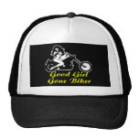 Negro ido buen chica del motorista gorro