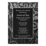 Negro - invitación de plata de la cena del ensayo 