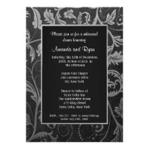 Negro - invitación de plata de la cena del ensayo 