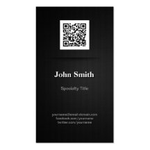 Negro llano elegante simple - código profesional d tarjeta de visita