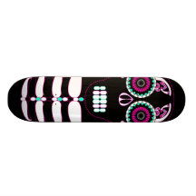 Negro multi del cráneo de la fiesta patineta personalizada