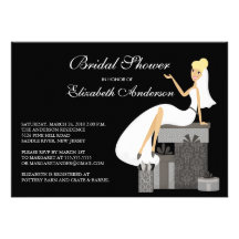 Negro nupcial de la invitación de la ducha de la n