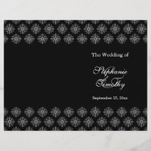 Negro + programa blanco del boda del invierno de l flyer a todo color