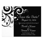 Negro +Reserva reversa blanca del boda del remolin Comunicados Personalizados