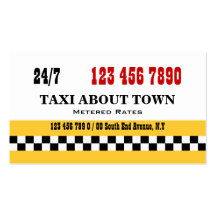 Negro rojo amarillo del taxi tarjeta de visita