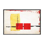 Negro rojo amarillo moderno minimalista rígido de  impresion de lienzo