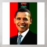 Negro rojo y verde II de Obama Impresiones