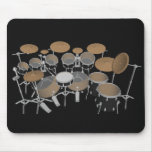 Negro tambor de 10 pedazos fijado: Mousepad negro: Tapetes De Raton