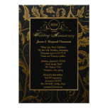 Negro y aniversario de boda del damasco 50.o del o anuncios  
