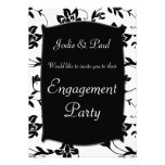 Negro y blanco - boda - invitación del compromiso