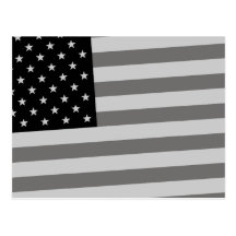 Negro y blanco de la bandera de los E.E.U.U. Tarjeta Postal