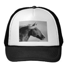 Negro y blanco de la cabeza de caballo gorras de camionero