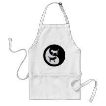 Negro y blanco de Yin Yang del SABUESO Delantales