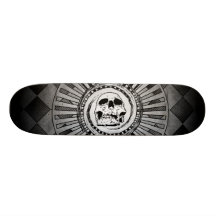 Negro y blanco del adorno del cráneo patín personalizado
