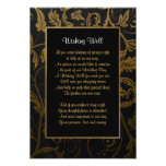 Negro y boda del damasco del oro - deseando bien invitaciones personales 