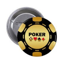 NEGRO Y FICHA DE PÓKER DEL ORO PIN